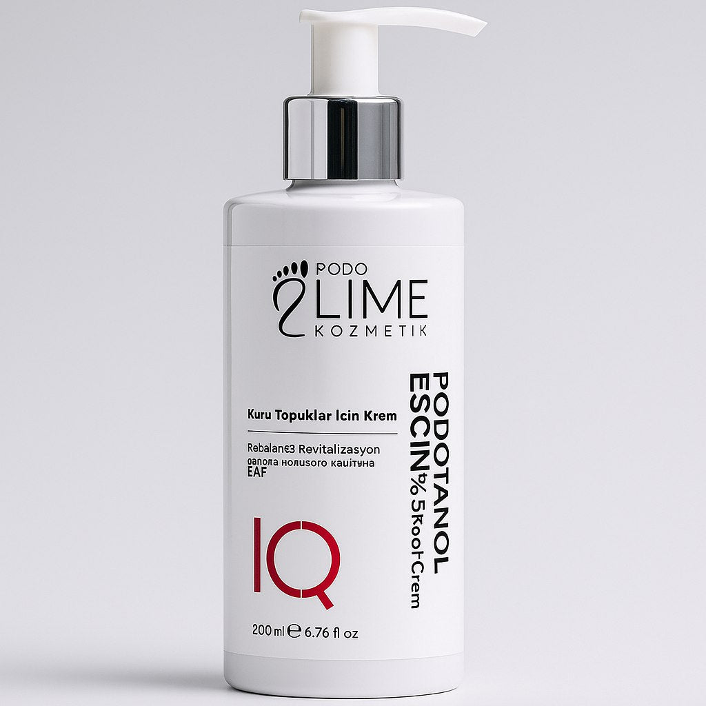 Podo-Tanol hassas ayak cilt bakım kremi 200 ml şişesi, ayak derisi için onarıcı ve yatıştırıcı bakım kremi.