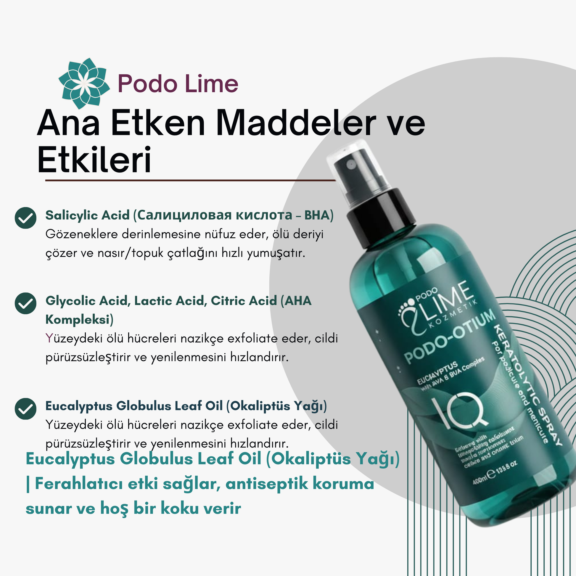 Podo-Otium Keratolytic Spray 400 ml – sertleşmiş deri için 30 saniyede etki
Keratolitik sprey uygulama örneği – pedikür için hızlı çözüm