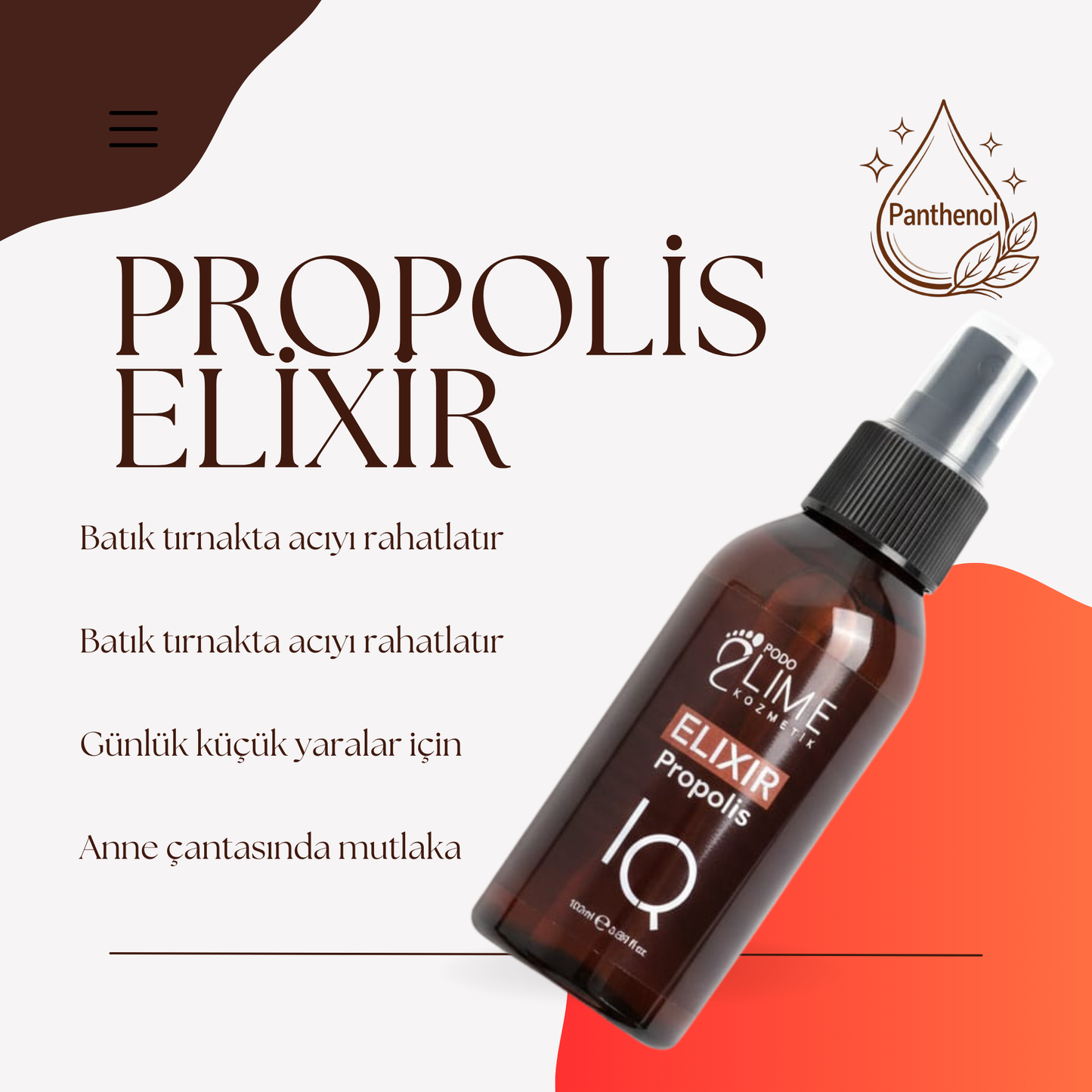 Elixir Propolis Spray – batık tırnak ve cilt bakımında hijyenik uygulama