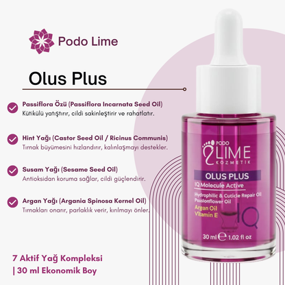 Olus Plus IQ tırnak bakım yağı 30 ml – manikür pedikür için profesyonel yağ