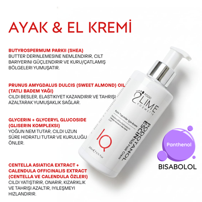 Podo-Tanol hassas ayak cilt bakım kremi 200 ml şişesi, ayak derisi için onarıcı ve yatıştırıcı bakım kremi.